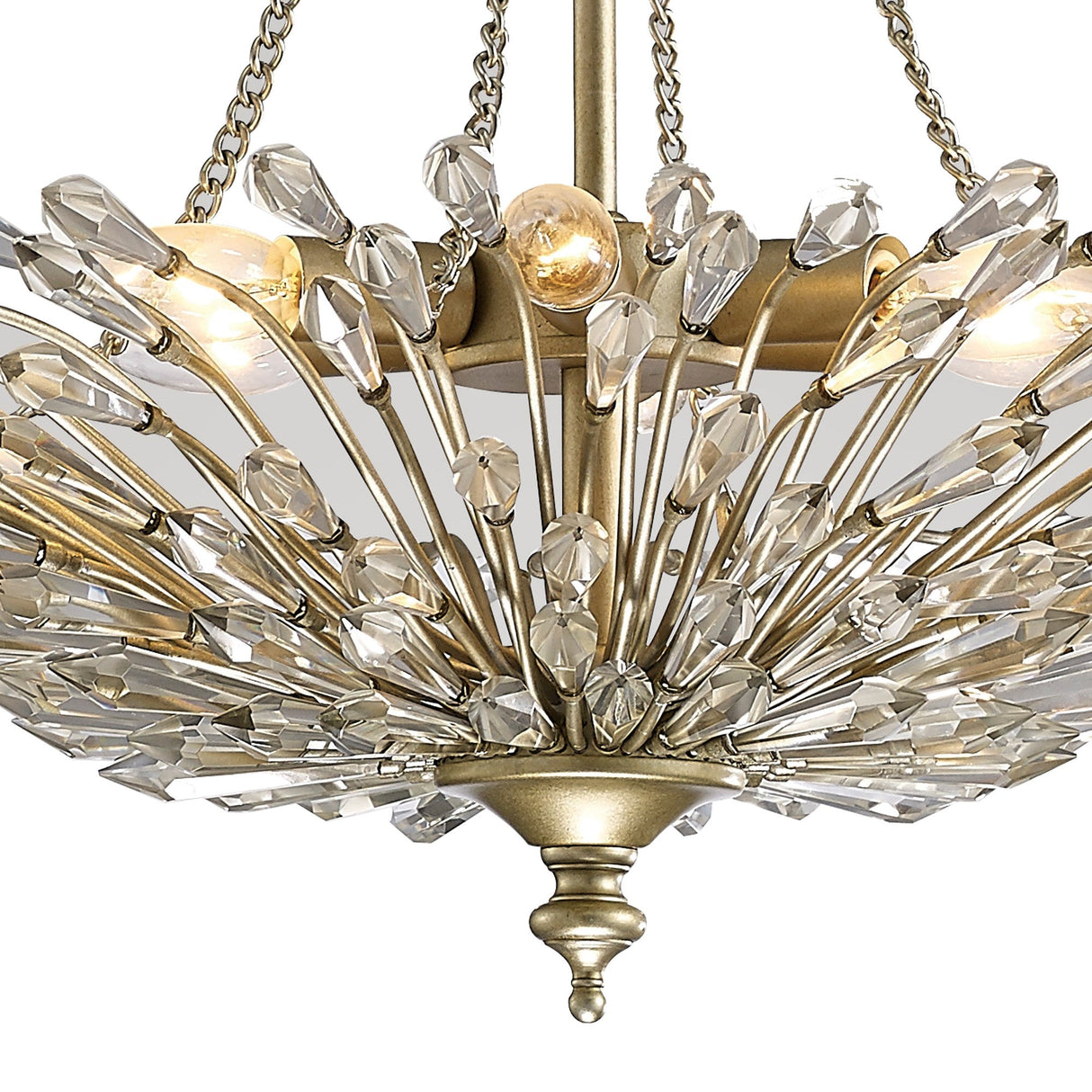 Fay 68cm 6 Light Crystal Chandelier - Aged Gold & Silver