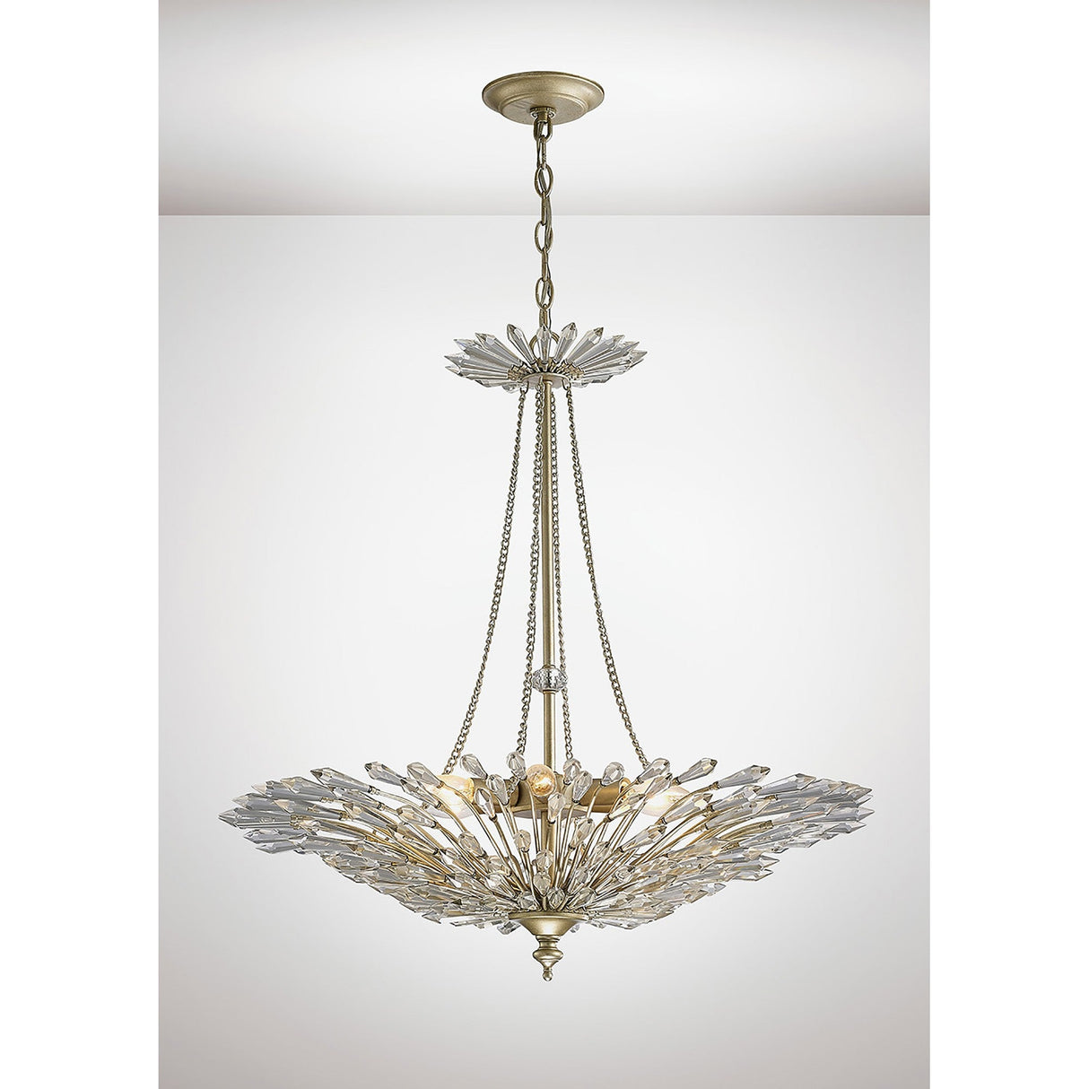 Fay 68cm 6 Light Crystal Chandelier - Aged Gold & Silver