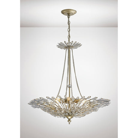 Fay 68cm 6 Light Crystal Chandelier - Aged Gold & Silver
