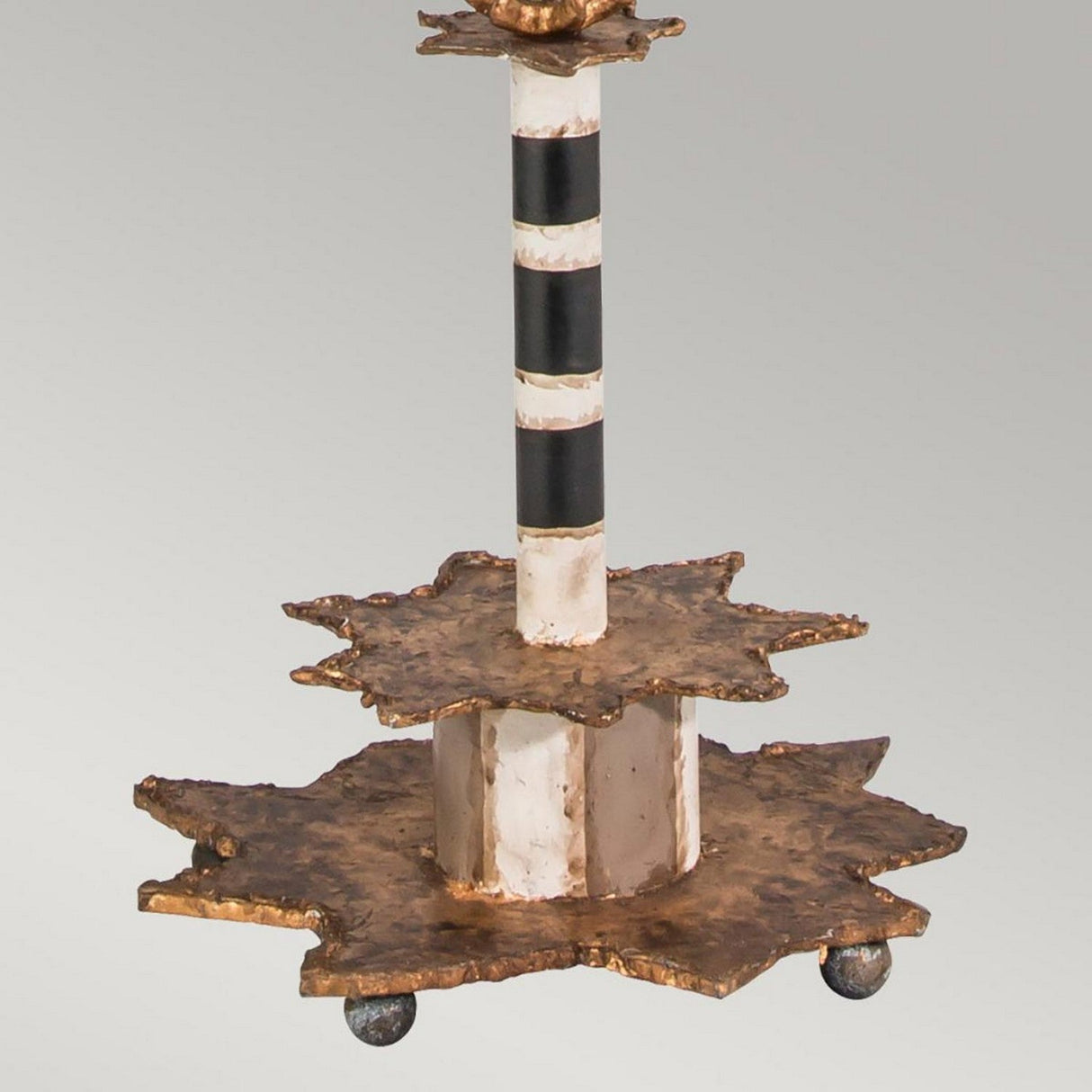 Featuring a crackled cream finish, the Birdland 1 Light Table Lamp boasts vintage-style elegance with gold accents. A central pole with intricate patterns adds flair, while its compact design ensures it fits seamlessly on any table.
