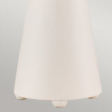 Close-up of the lower part of the Neo 1 Light Table Lamp in white and gold, showcasing its modern cone-shaped design with gold leaf accents against a light gray background. The base is designed with small rounded feet that exemplify a contemporary style.