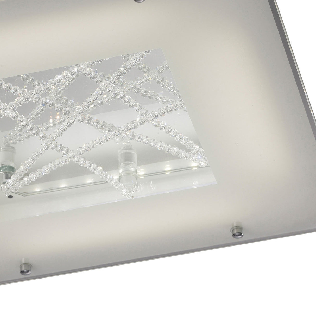 Felix LED Crystal Flush Ceiling Light 3600K 16W - Polished Chrome