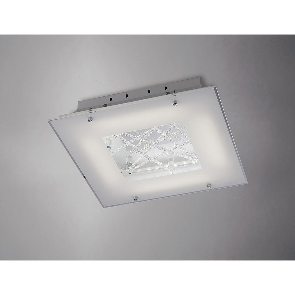 Felix LED Crystal Flush Ceiling Light 3600K 16W - Polished Chrome