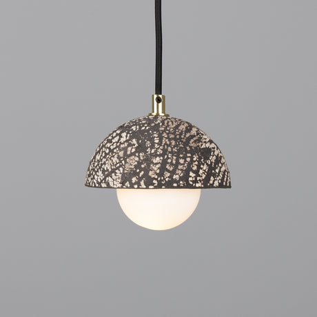 Ferox Ceramic Globe Pendant Light - Black Clay