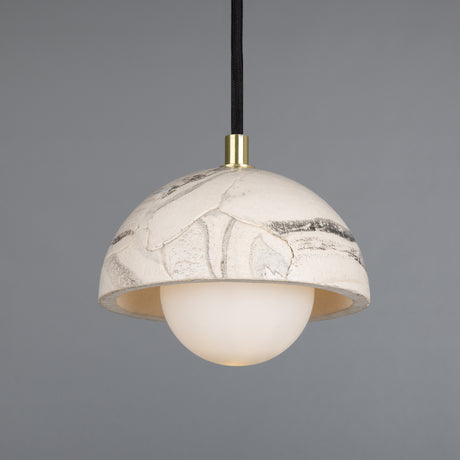Ferox Ceramic Globe Pendant Light - Marbled