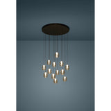 Ferro Glass 13 Light Pendant - Dark Bronze
