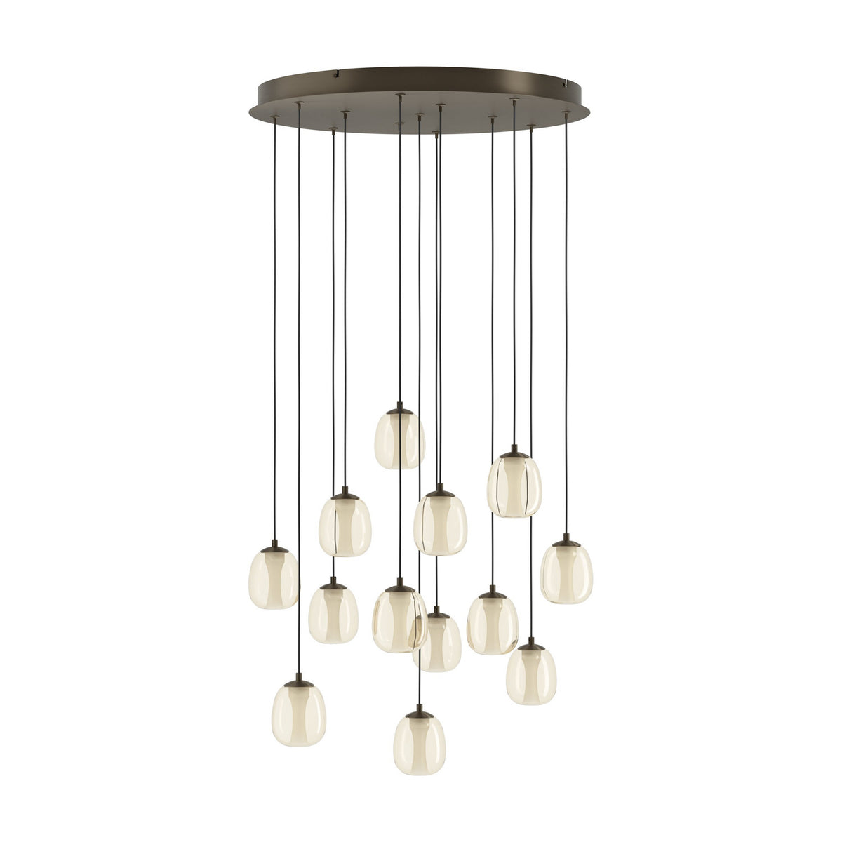 Ferro Glass 13 Light Pendant - Dark Bronze