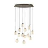Ferro Glass 13 Light Pendant - Dark Bronze