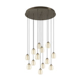 Ferro Glass 13 Light Pendant - Dark Bronze