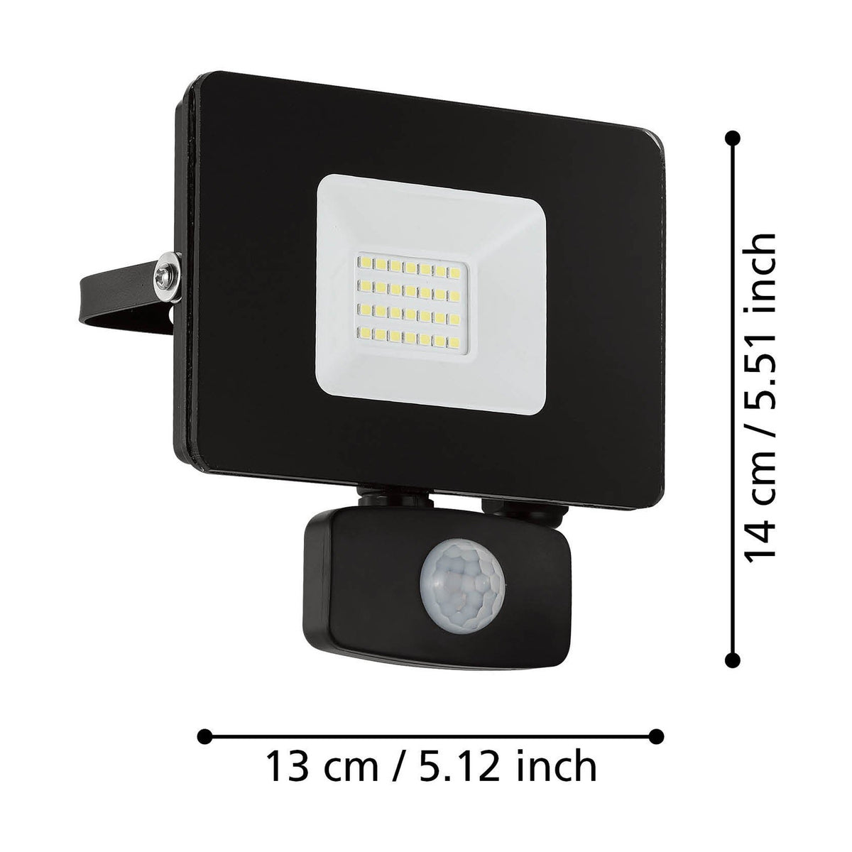 Fesvine LED Flood Light with Motion Sensor 13cm - Black