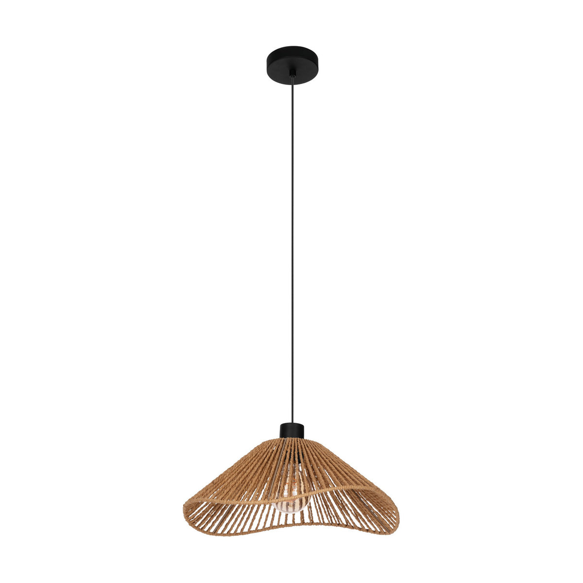 Fevorne Paper Pendant Light - Black & Natural