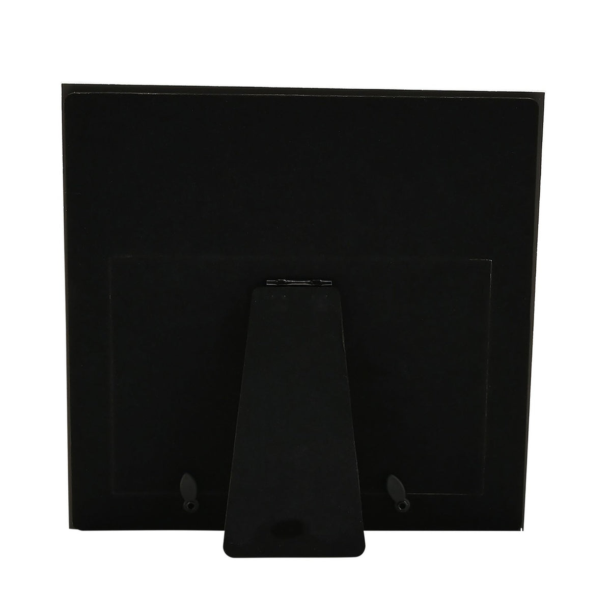 Rear view of the Engaged Crystal Word Mirror Glass Photo Frame, 6 x 4in, showing a black easel stand and hanging slots on a plain white background.