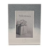 Rectangular glass photo frame for a 13th birthday, silver glitter fading into a mirror finish with "13" below the 6 x 4in picture window, shown on a white background.