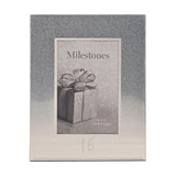 16th Birthday Glitter Mirror Glass Photo Frame 6 x 4in - Silver