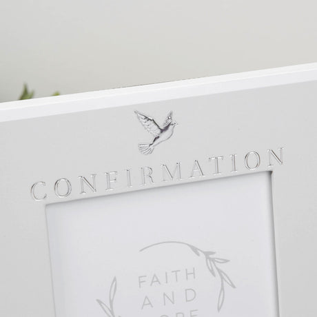 Confirmation Dove Freestanding Photo Frame 6 x 4in - Grey