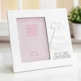 Holy Communion Dress Resin Photo Frame 5 x 3.5in - White