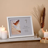 Confirmation Photo Frame with Cross 6 x 4in - Grey & White
