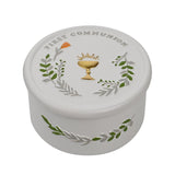 First Communion Chalice Resin Trinket Box with Lid - White