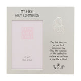 First Communion Girl Embossed Photo Frame 6 x 4in - Silver