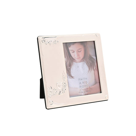 Scroll 1st Communion Silverplated Photo Frame 5 x 3.5in - Silver