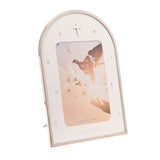 Godparents Cross Arch Photo Frame 6 x 4in - Silver & White