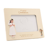 Communion Girl Wooden Photo Frame 6 x 4in - Off White & Gold