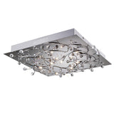 Fia 6 Light Square Crystal Flush Ceiling Light - Polished Chrome
