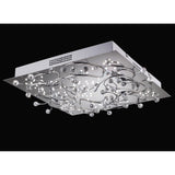Fia 6 Light Square Crystal Flush Ceiling Light - Polished Chrome