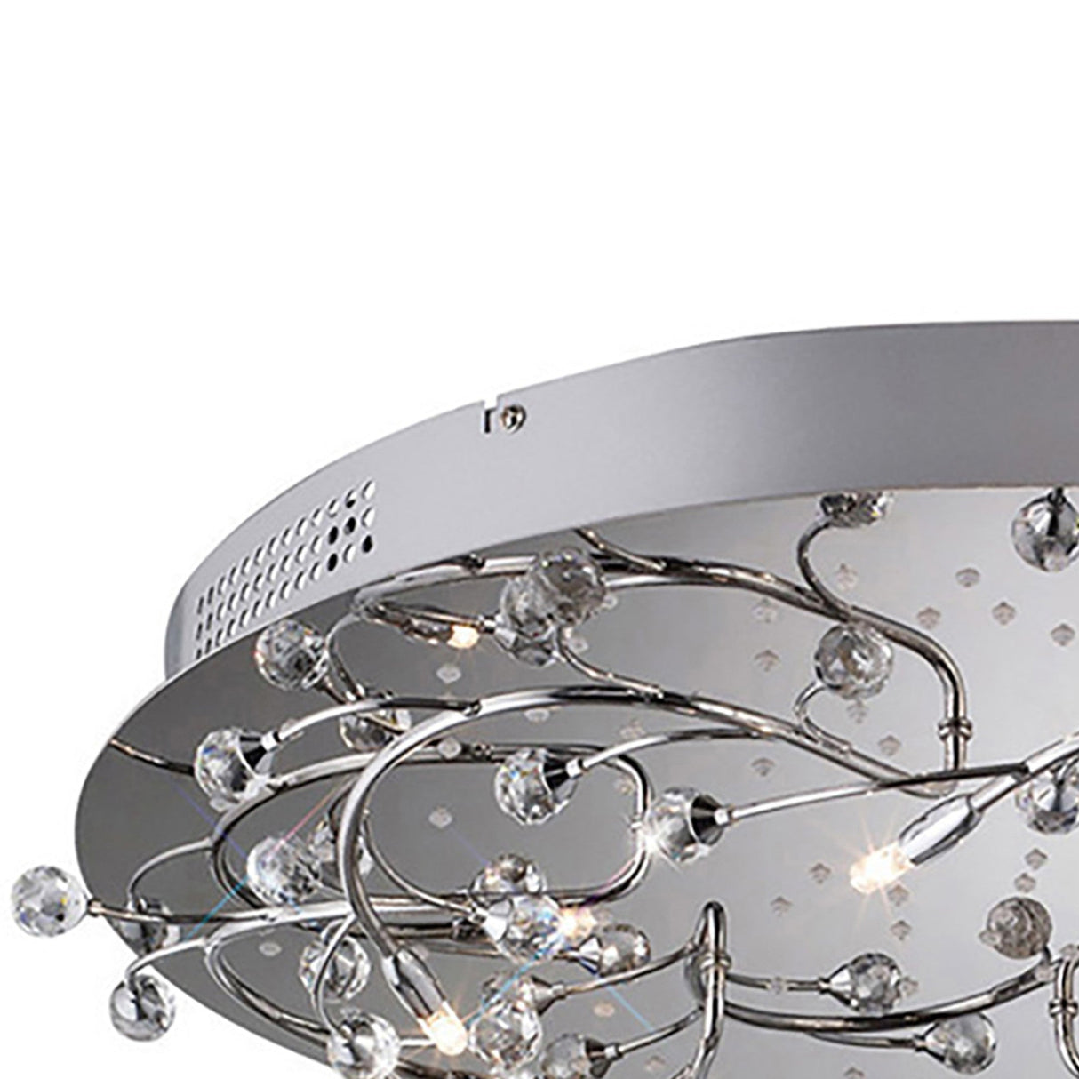 Fia 6 Light Round Crystal Flush Ceiling Light - Polished Chrome