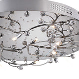 Fia 6 Light Round Crystal Flush Ceiling Light - Polished Chrome