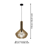 Filbessa Wooden Pendant Light 900152 - Black