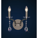 Fiore 2 Light Crystal Wall Light With Switch - Chrome