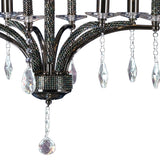 Fiore 53cm 4 Light Crystal Chandelier - Black Chrome
