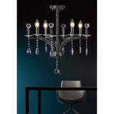 Fiore 53cm 4 Light Crystal Chandelier - Black Chrome