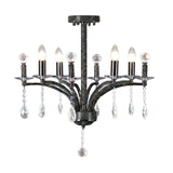 Fiore 53cm 4 Light Crystal Chandelier - Black Chrome