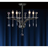 Fiore 53cm 4 Light Crystal Chandelier - Black Chrome