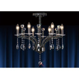 Fiore 62cm 6 Light Crystal Chandelier - Black Chrome