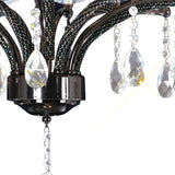 Fiore 62cm 6 Light Crystal Chandelier - Black Chrome