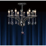 Fiore 62cm 6 Light Crystal Chandelier - Black Chrome