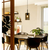 Firbora Smoked Glass Pendant Light 16cm - Black