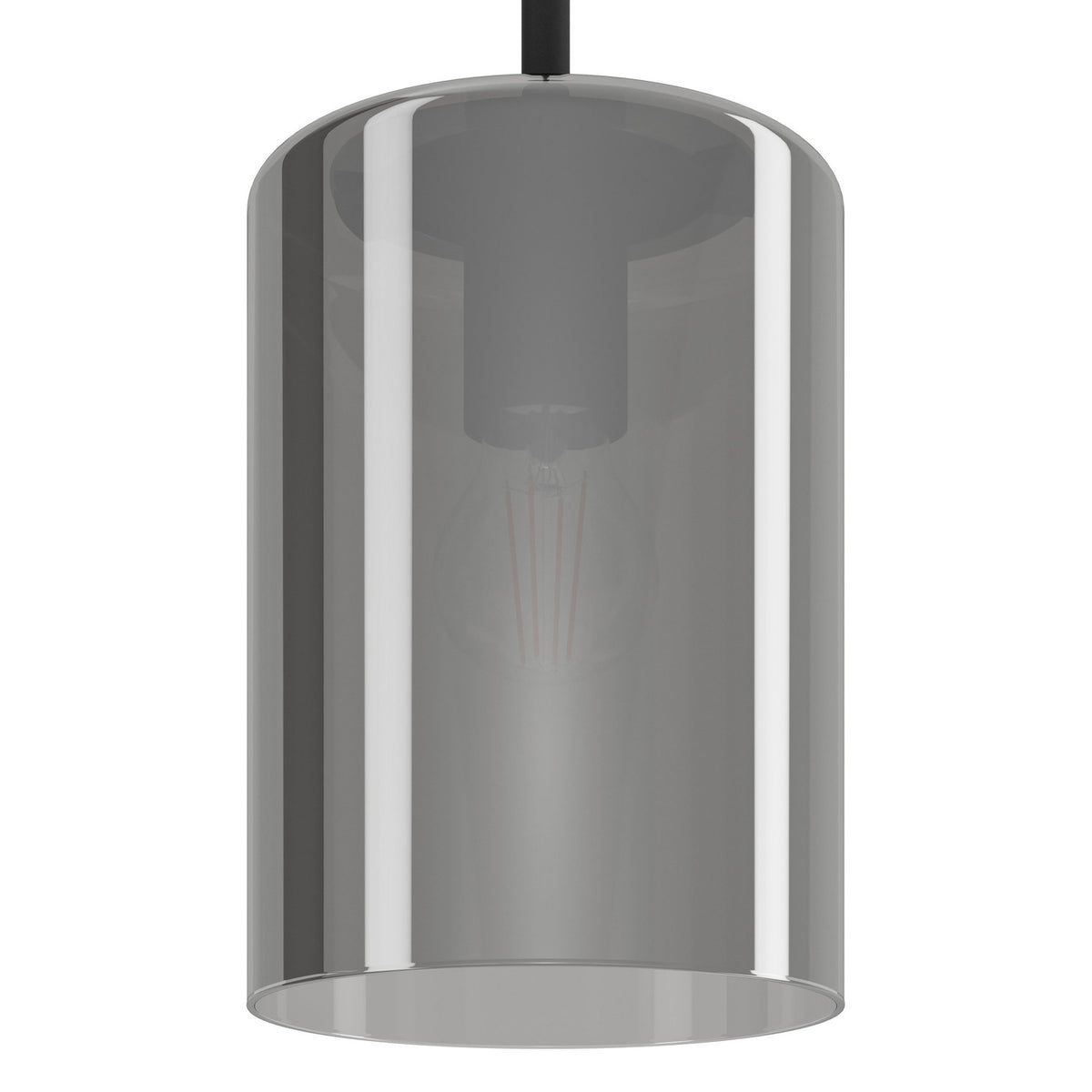 Firbora Smoked Glass Pendant Light 16cm - Black