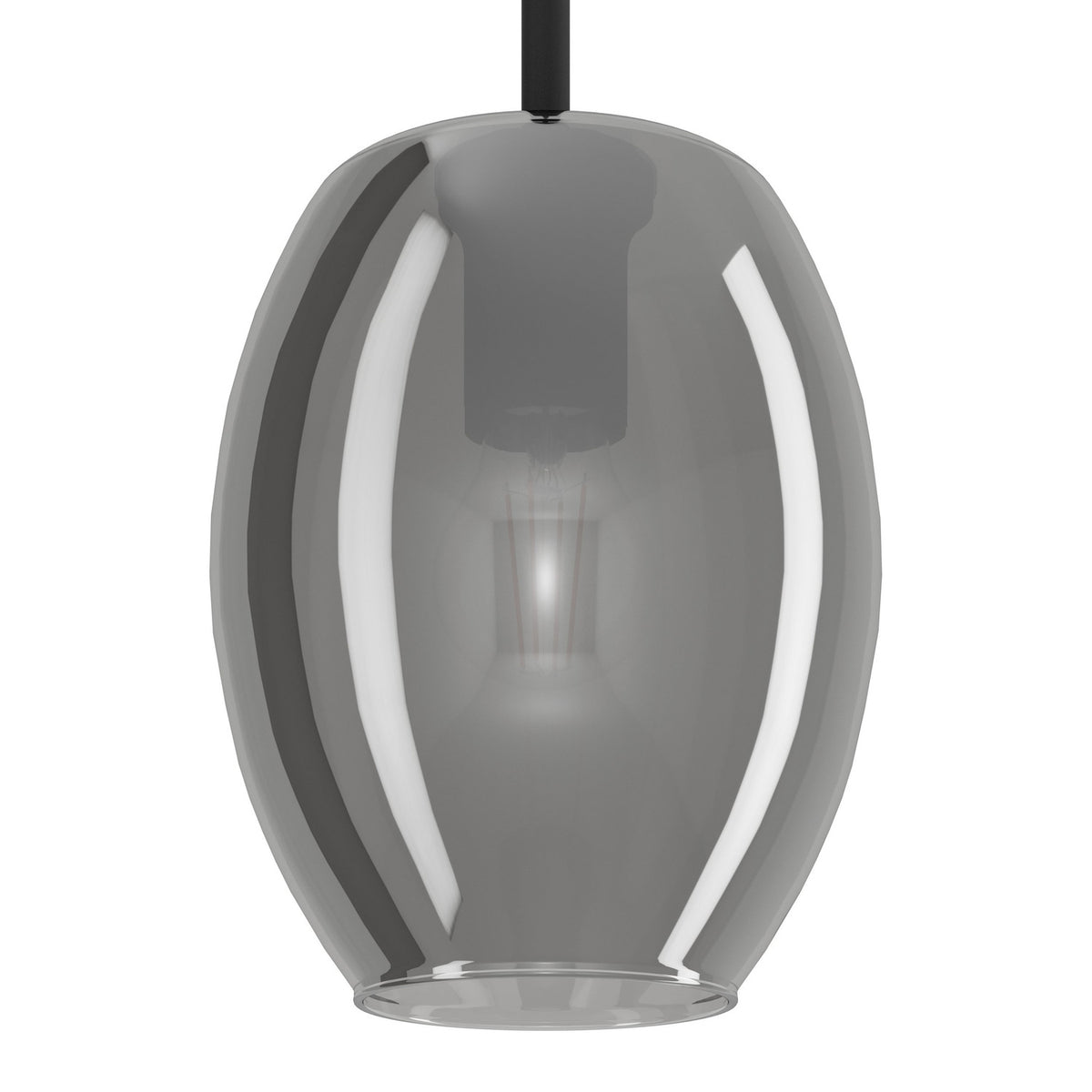 Firbora Smoked Glass Pendant Light 18cm - Black