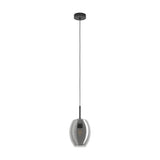 Firbora Smoked Glass Pendant Light 18cm - Black