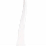 A tall, thin stream of white liquid, resembling the sleek shape of the Flame 5 Light Outdoor Floor Lamp in Opal White, is captured mid-air against a plain white background.