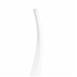 The Flame 5 Light Outdoor Floor Lamp in Opal White features a slender, weather-resistant design with smooth curves and stands alone against a plain white background.