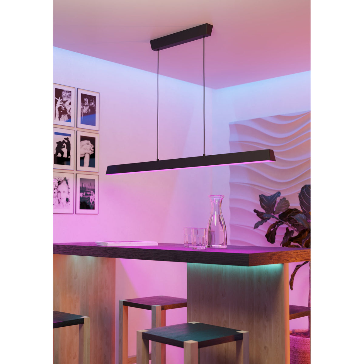 Flanvorne Smart Colour Changing Pendant Light - Black