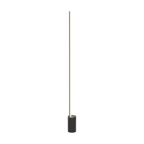 Flatron Smart Colour Changing LED Floor Lamp in matt black, a slim single light rod rising from a small cylindrical base, shown on a plain white background.
