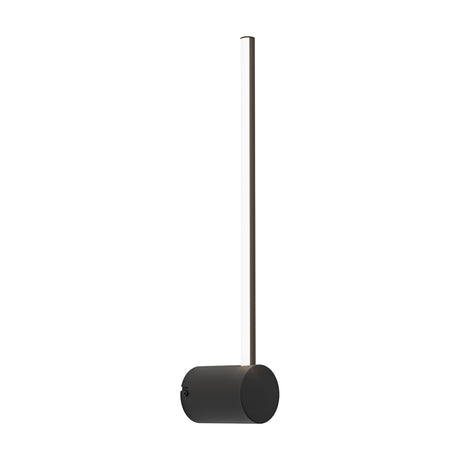 Flatron Smart Colour Changing LED Wall Light in matt black, a slim upright rod on a cylindrical base, shown against a plain white background.