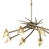 Flavia 80cm Telescopic 8 Light Chandelier - Antique Brass