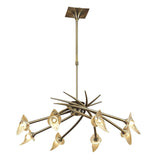 Flavia 80cm Telescopic 8 Light Chandelier - Antique Brass